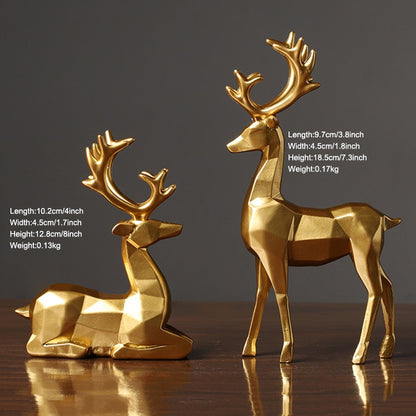 Geometric Christmas Reindeer Figurine