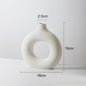 Beige Ceramic Hollow Donut Vase