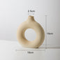 Beige Ceramic Hollow Donut Vase