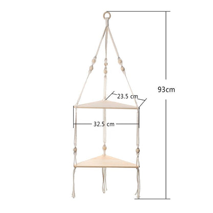 Boho Wall Stands Hanging Display 3 Shelves