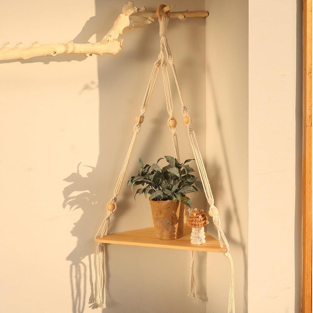 Boho Wall Stands Hanging Display 3 Shelves