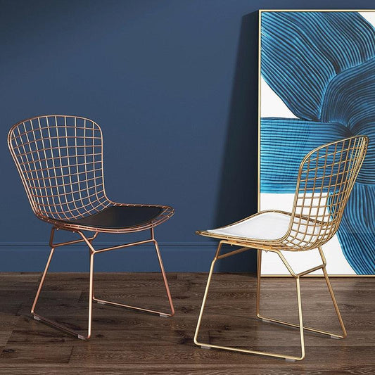 Modern Wire Chair with Seat Pad