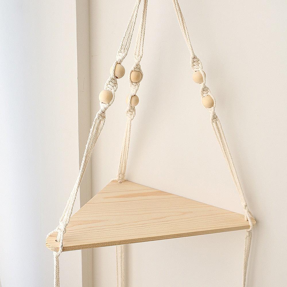 Boho Wall Stands Hanging Display 3 Shelves