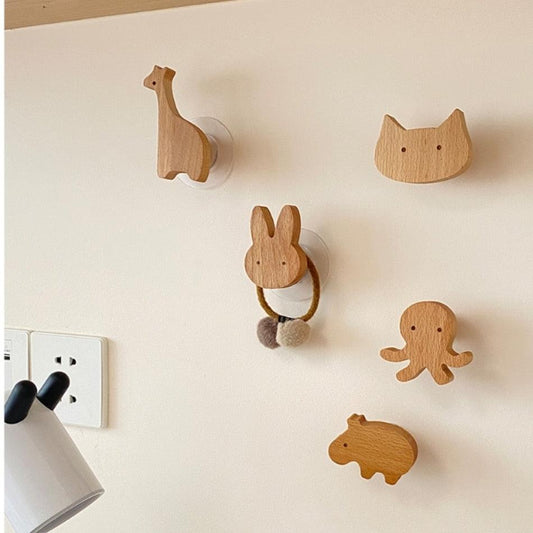 Animal Shape Wall Hanging Wooden Hook